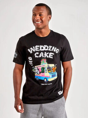 Men’s Wedding Cake Graphic Tee “Wake Bake and Cake" ice cream truck  Size 2XL